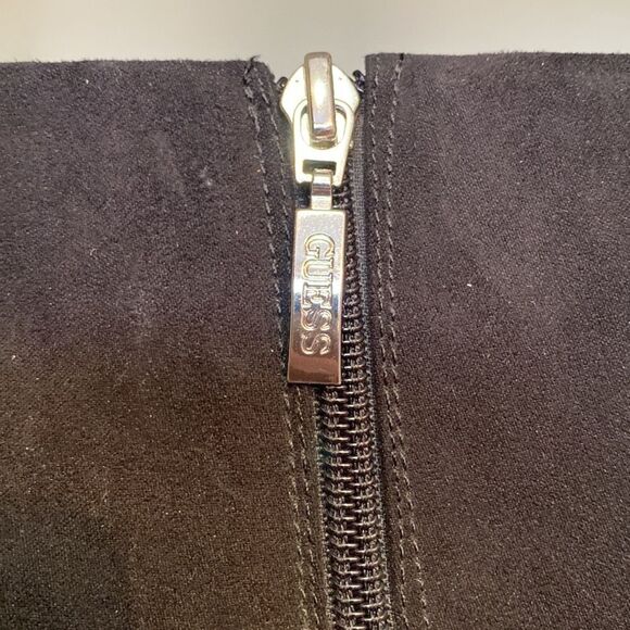 Guess Kelson Womens Ankle Booties Suede Black Wedge Side Zip Casual - Picture 6 of 13